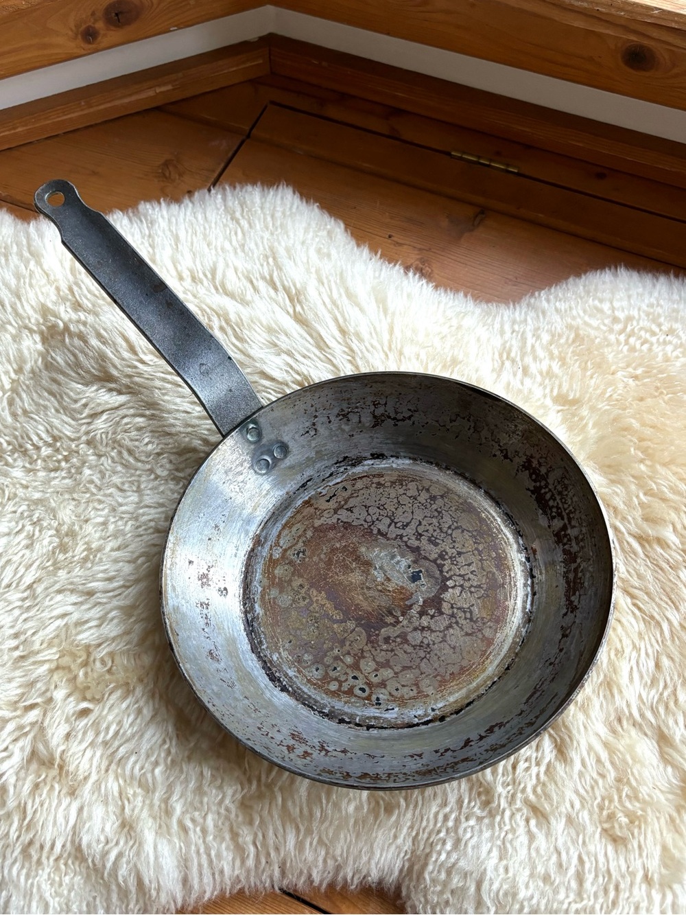 Vintage French Style Carbon Steel Sauté Pan